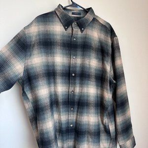 Pendleton Mason Button Down Flannel XL - Green Tan Black